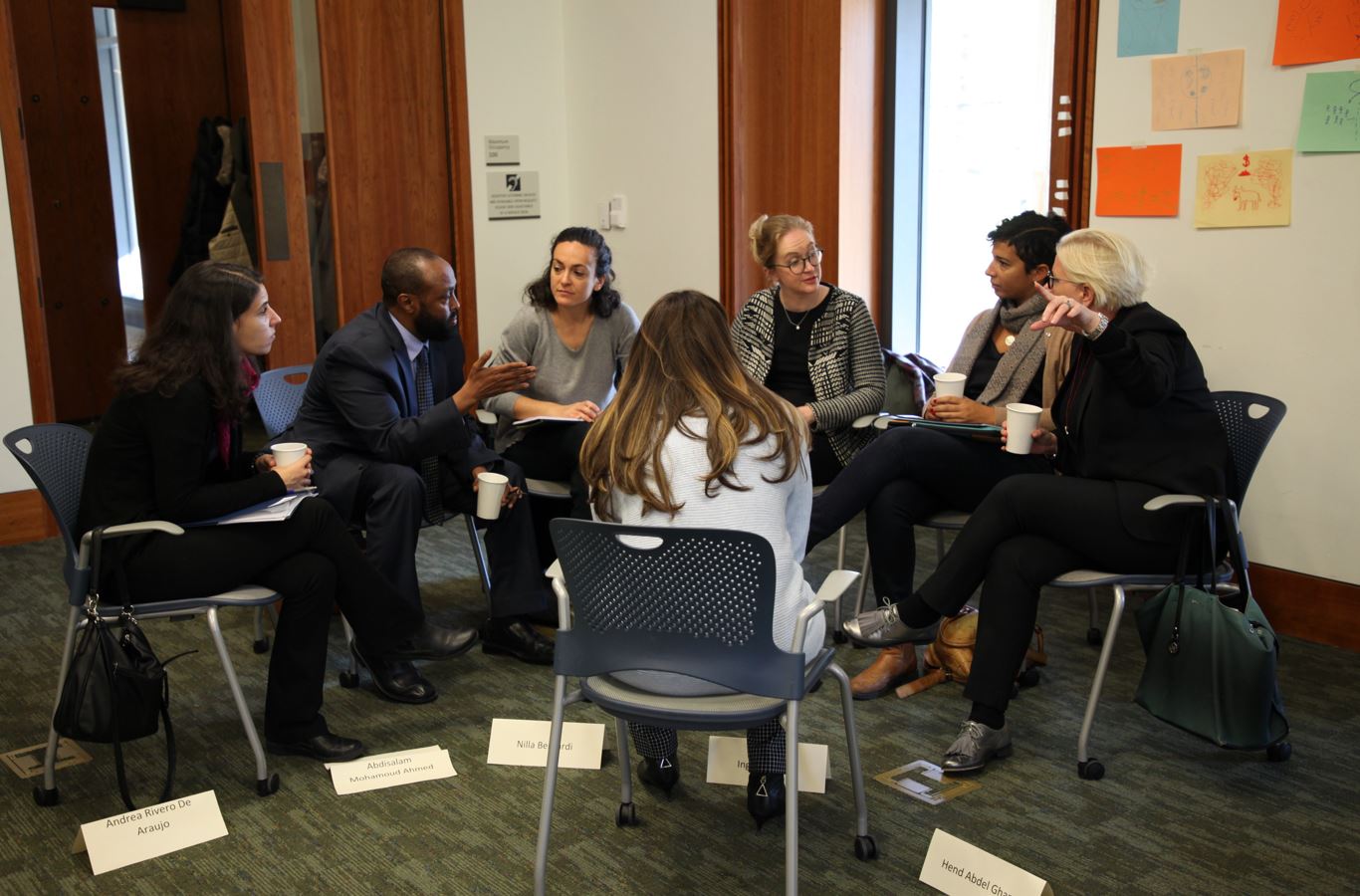 course participants in discussion